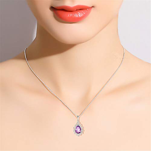2 callm+Necklace+Amethyst+High+end+Birthstone
