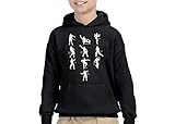 fresh tees Funny Emote Dances Youth Hoodie (X- Large 14/16 Yrs, Black)