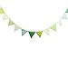 INFEI 3.2M/10.5Ft Vintage Floral Fabric Flags Bunting Banner Garlands for Wedding, Birthday Party, Outdoor & Home Decoration (Green)