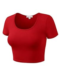 HATOPANTS - Playera básica manga corta cuello en U de algodón