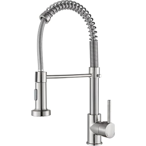 Torneira Monocomando Cozinha, Gourmet Para Bancada, Aço Inox Brilhante, Bico Giratório 360°, Spray Extensor