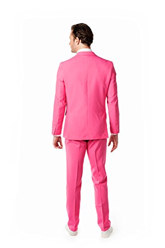 Men’s Solid Color Bachelor Crazy Party Costume Suit, Includes Jacket, Pants and a Matching Tie - Image 3