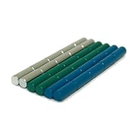 Bullseye Office - 30 Assorted Magnetic Pin Cylinder Magnets - Set Comes with Assorted Colors of Blue, Green, and Silver - Tiny Powerful Magnets Great for Home and Office