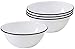 Crow Canyon Home Enamelware Cereal Bowl, 20 ounce, Vintage White/Black (Set of 4)