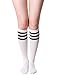 HASLRA Women's Knee High Socks 2 Pairs (Triple Stripe Mix)