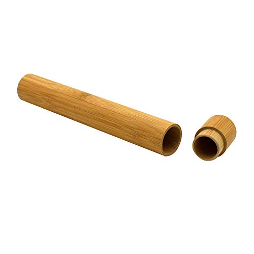 CactusAngui Portable Bamboo Toothbrush Tube Case Holder Travel Camping Bathroom Accessory Wooden