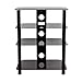 NavePoint Media Stand Glass 4 Shelf Audio Video Component Storage Tower
