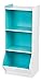 IRIS USA KSB-3BLU 3-Tier Storage Organizer Shelf with Footboard, 3 Shelves, White/Blue