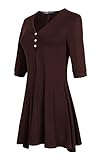 Urban CoCo Women's Half Sleeve Casual Loose Tunic Tops Basic T Shirts (2XL, Rum Raisin)
