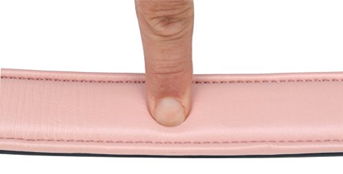 Soft Touch Collars Padded Leather Dog Collar, Large Brown with Light Pink Padding, Real Genuine Leather, 24" Long x 1.5" Wide, Fits Neck Size 18" to 21" Inches - Thumbnail 4