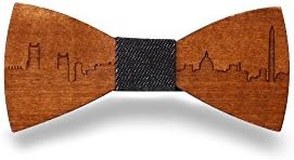 KOOWI Men's Wooden Bow Tie Creative Handmade Wood Necktie Creative Gift (One Size, E)