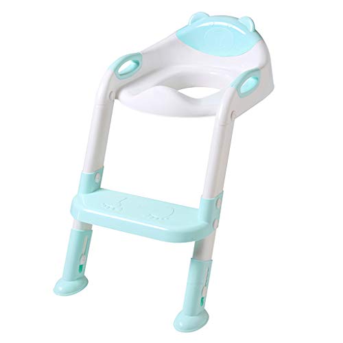 Binmer (TM) Baby Child Girls Boys Potty Toilet Trainer Seat Step Stool Ladder Adjustable Training Chair Auxiliary Toilet Seat (Blue)