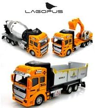 1:48 Miniature Model Trucks Toy Alloy Engineering Vehicles Tanker Dump Truck Garbage Car Excavator Toys Gift for Children (Digging Car)