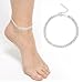 Bonlting Fashion Ankle Bracelet Women Sterling Silver Anklet Foot Jewelry Chain Beach