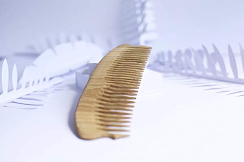 Hand Carved Hair Comb - BobolinkWoodBest Wide Tooth Oak Wood Comb - 8.66" Large Size No Static Natural Wooden Detangling Comb for Women and Men AC3 - Thumbnail 2