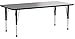 Flash Furniture 30''W x 72''L Rectangular Grey Thermal Laminate Activity Table - Height Adjustable Short Legs