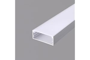 KD-TEC 10Pcs 3.3FT Aluminum Channel for LED Strip Lights U/V/YW-Shape Track and Cover (50mm x 20mm (No Edge), 10)