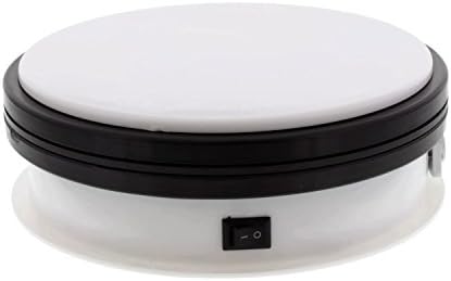 Albinar 6" Diameter 44 lb Max Capacity 360° Electric Rotating Turntable Display for product, models, jewelry, cake, White