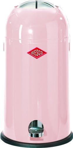 Wesco Kickmaster - German Designed - Step Trash Can, Powder Coated Steel, 8.7 Gallon / 33 L, Pink