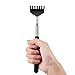 4 Pieces Back Scratcher Portable Extendable Back Scratcher Stainless Steel Scratcher with Carrying Bag for Scratching Supplies (Black)