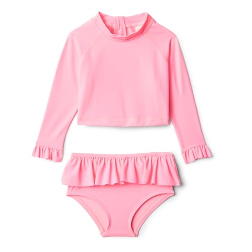 Amazon Essentials x Sofia Grainge Ensemble 2 Pièces à Manches Longues (Rashguard) Bébé Fille, Rose Vif, 18 mois