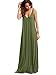 Verdusa Women's Casual Sleeveless Deep V Neck Summer Beach Maxi Long Dress Olive Green M