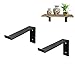 Shelf Bracket 6 Inch Lip Brackets for Shelves, Industrial Forged Steel Heavy Duty Rustic Metal Steel Floating Shelf Wall Brackets Hook - 2 Pack（5.5