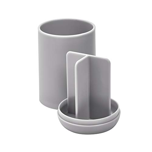 iDesign Cade Holder, Holds Normal Toothbrushes, Spin Brushes, and Toothpaste, Matte Gray
