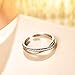 MADEONE White Gold Plating Excellent Diamond Level Cubic Zirconia CZ Stone Twisted Vine X Adjustable Ring Christmas Jewelry Gifts for Women with Box Packing (white Gold)