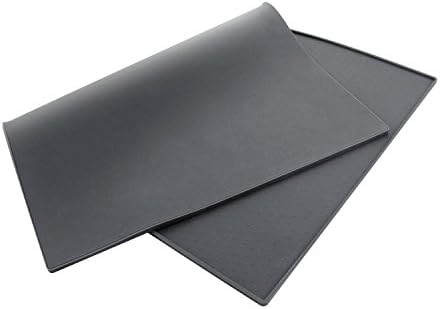 Large Waterproof Silicone Pet Food Mat For Dog or Cat Food Bowls With Non Skid Washable Waterproof Spill-Proof Design (Grey)
