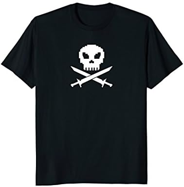 8-Bit Jolly Roger - Tee Shirt - Video Gamer Pirate Skull T-Shirt