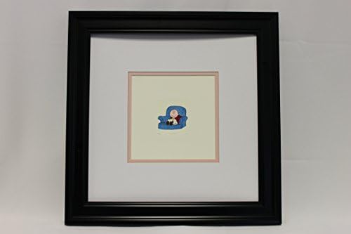 Legends of Art Charlie Brown on Blue Sofa with Snoopy on His Lap Custom Framed Photo