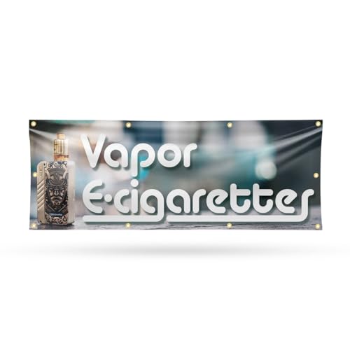 Vapor E Cigarettes Banner Sign 36 Inch x 96 Inch | 13 oz Vinyl with Metal Gromm…