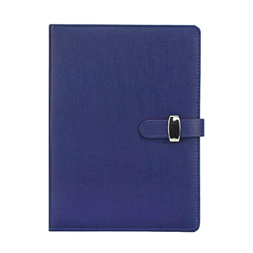 Supertool Refillable Notebook PU Leather Notebook with Loose-leaf Binder Classic Lined Notebook with Pocket and Pen Holder for Business Meeting Travel (A6, Blue)