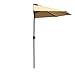 Le Papillon 9Ft Outdoor Half Round Patio Umbrella Wall Balcony Door with Crank, Beige