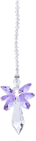 Anna Crystalworld Rainbow Guardian Angel Crystal Suncatcher For Home/Car Decoration &amp; Porch Decor &amp; Hangings Crystal Glass Ornament (Light Purple)