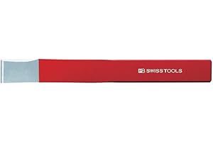 IREGA PB Swiss Tools - Slot Chisel with Additional Lateral Cutting Edge and Red Powder Coated, Model #804, Extra-Thin Blade, Metalworking Chisels