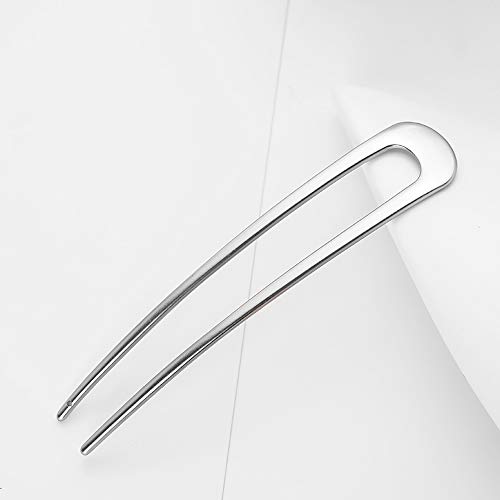 Luckycivia 4 Pcs U-Shape Hairpins, Simple Metal U Shaped Hair Pin, Vintage Hair Stick, Hairstyle Chignon for Women Girls - Thumbnail 3