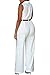 Dearlovers Women Wide Leg Loose Fit Belted Jumpsuits Large Size White