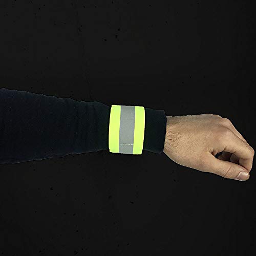 Fine Reflective Bands, Adjustable Reflective Armband Arm Wrist Ankle Leg Band,High Visibility Reflective Tape Strap for Clothing Biking and Safety Night Walking (Green)