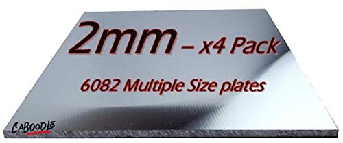 2mm Aluminium Sheet Plate - 6082-T6 Grade - 200-200-2 - x4 Pack