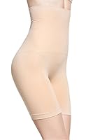 Smallshow Women's Shapewear Hi-waist Tummy Control Inner Thigh Slimmer Nude/Black