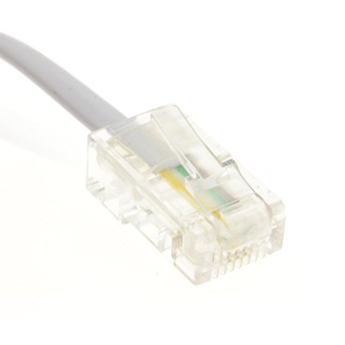 kenable RJ11 Male Plug to 4 wire RJ45 Male Plug Flat Cable Lead 3m (~10 feet) - Thumbnail 2