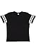 LAT™ Youth Jersey Crew Neck Short Sleeve Football Tee (Black/White, Medium)
