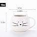 Asmwo Ceramic Cat Coffee Mug for Cat Lover 12 oz Porcelain Tea Mug Christmas Birthday Gifts for Women White