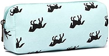 Kono Pencil Case Pen Bag Storage Pouch Horse Canvas School Office Stationery Organizer for Students Boys Girls Teens Children Adult (Blue)
