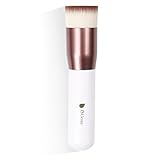 DUcare Flat Top Kabuki Foundation Brush Synthetic Professional Liquid Blending Mineral Powder Makeup Tools (Rose Golden and White)