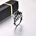 Women Skull Rings Gothic Jewelry (Purple CZ, 6)