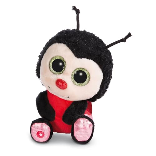 Doudou - Peluche GLUBSCHIS Coccinelle Lily May 15cm, avec des Grands Yeux Scintillants