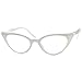 zeroUV Blue Light Blocking Vintage Cat Eye Glasses for Women UV400 Embellished with Rhinestones, 50s Rockabilly Accessories 51mm (White)
